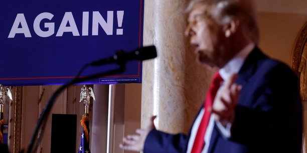Au Mar-a-Lago Club à Palm Beach, en Floride, le 15 novembre 2022, Donald Trump annonce sa candidature à la Maison Blanche.