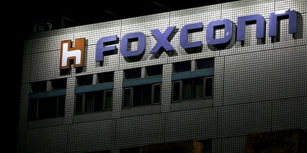 Le logo de foxconn a l'exterieur du batiment de la societe a taipei, a taiwan[reuters.com]