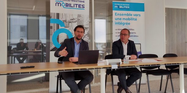 Jérôme Kravetz, le directeur de Nouvelle-Aquitaine Mobilités, et Renaud Lagrave, le président.