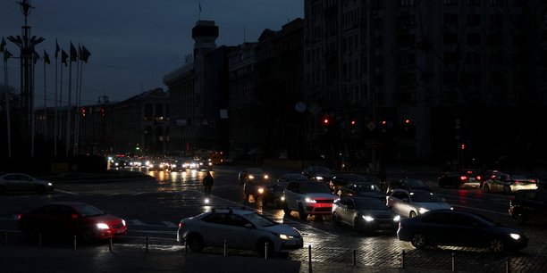 Les infrastructures énergétiques ukrainiennes sont menacées par les frappes russes depuis novembre. Sur la photo, un des nombreux black-out de la capitale ukrainienne Kiev.