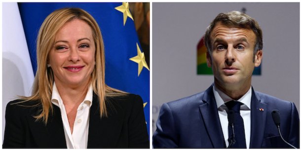 Giorgia Meloni et Emmanuel Macron.