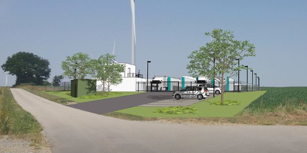 Situé à Buléon en Morbihan et jouxtant un parc éolien, l'usine de production Lhyfe Bretagne ouvrira au second semestre 2023 avec l'objectif de fournir jusqu'à 2 tonnes d'hydrogène vert par jour, soit l'équivalent de 5 MW.