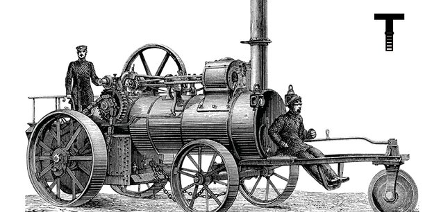 Grâce à une énergie nouvelle – le charbon –, l’ère de l’industrialisation se révèle extraordinairement inventive. Un bouleversement qui repose sur le travail de quelques précurseurs : le Français Papin autour de l’utilisation de la vapeur, l’Anglais Thomas Newcomen qui, en 1872, met au point la machine à vapeur, bientôt suivi par son compatriote James Watt qui munit cette machine d’un moteur bicylindre. Dès lors s’opère un changement de paradigme : la maîtrise par l’homme de l’énergie mécanique.