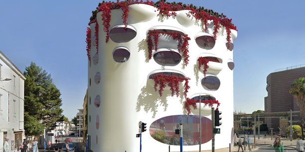 La Sentinelle, l'une des futures Folies architecturales du XXIe siècle de Montpellier, conçue par l'architecte et urbaniste française Odile Decq.