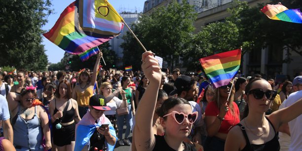 Les partisants LGBT manifestant à Paris lors de la Marche des Fiertés, le 24 juin.