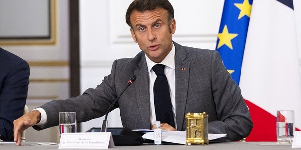 Emmanuel Macron lors de son intervention avant le conseil des ministres ce vendredi 21 juillet.