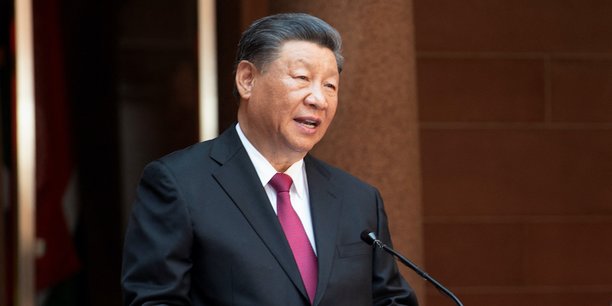 Xi Jinping, président de la Chine, s'exprimant ce mardi au sommet des Brics, à Johannesburg en Afrique du Sud.