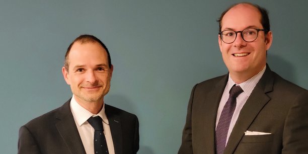 Laurent Babin et Axel Champeil, vice-président et président de l'association BPFT (Bordeaux place financière et tertiaire).