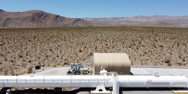 Un test d'Hyperloop près de Las Vegas dans le Nevada en 2021.