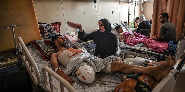 Palestiniens mutilés à l'hôpital Al Nasser de Khan Younès dans la bande de Gaza en novembre.