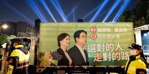 Lai Ching-te, du Parti démocrate progressiste (DPP), est crédité de 40,2% des voix.