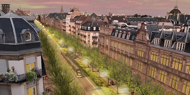 Les aménagements du tramway devraient conférer à l'avenue des Vosges l'aspect prestigieux d'une Prachtallee.