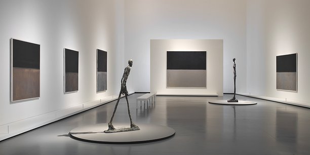 Les dernières œuvres de Mark Rothko (1969), exposées dans la salle Alberto- Giacometti de la Fondation Vuitton, à Paris.