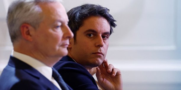 Le ministre de l'Economie Bruno Le Maire et Gabriel Attal lors de la conférence de presse du président de la République le 16 janvier dernier.