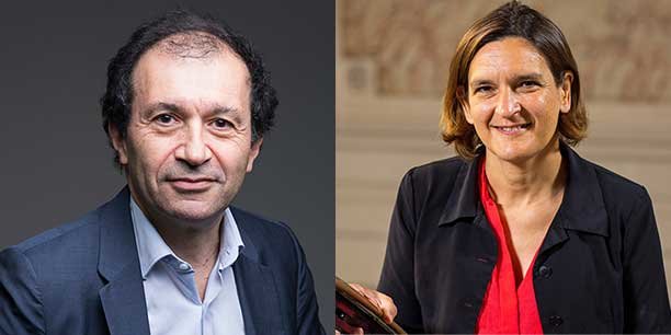 À gauche, Daniel Cohen en 2018. À droite, son ancienne élève, Esther Duflo, Nobel d’économie en 2019.