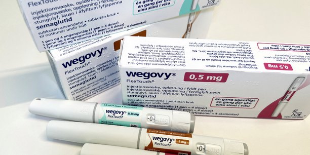 Des stylos injecteurs et des boites de wegovy, le medicament amaigrissant de novo nordisk, sont montres dans cette photo d'illustration a oslo[reuters.com]