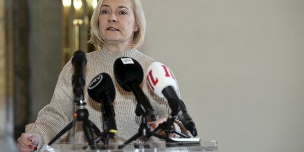 La ministre finlandaise de l'interieur mari rantanen lors d'une conference de presse a helsinki[reuters.com]