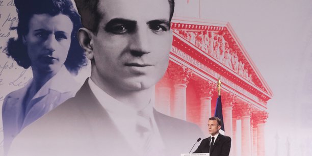 Photo d'emmanuel macron qui rend hommage a manouchian, resistant communiste armenien de la seconde guerre mondiale[reuters.com]