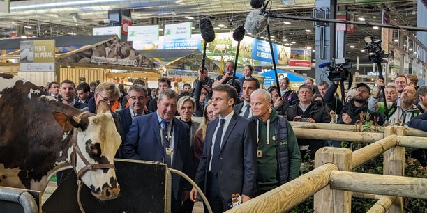 Emmanuel Macron lors du salon de l'agriculture à Paris.