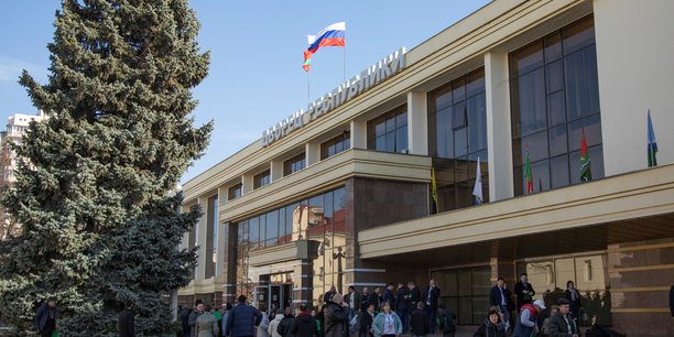 Le Palais de la République à Tiraspol (Moldavie).