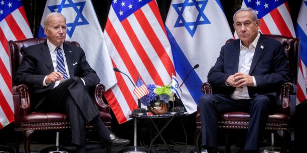 Le president americain, joe biden, et le premier ministre israelien, benjamin netanyahu, a tel aviv[reuters.com]