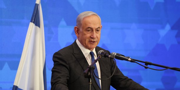 Le premier ministre israelien benjamin netanyahu a la conference des presidents des principales organisations juives americaines, a jerusalem[reuters.com]