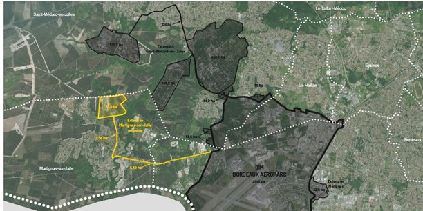 L'extension proposée de l'OIM sur Martignas-sur-Jalle porte sur 87,2 hectares pour un total de plus de 3.400 hectares.