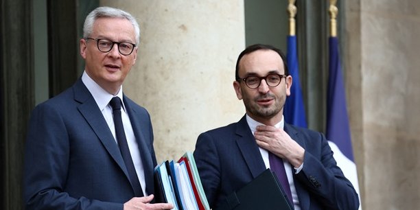 Bruno Le Maire (Economie) et Thomas Cazenave (Budget).