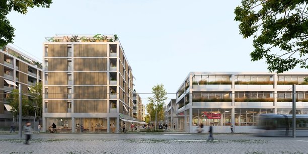 Actuellement en chantier, le projet Auchan Counord, à Bordeaux Chartrons, témoigne de la volonté de réintégrer les supermarchés dans un tissu urbain mêlant commerces, bureaux et logements.