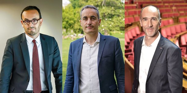 Les trois député sortants de Bordeaux sont déjà repartis en campagne. De gauche à droite : Thomas Cazenave (Ensemble), Nicolas Thierry (Front populaire/Ecologistes) et Loïc Prud'homme (Front populaire/LFI).