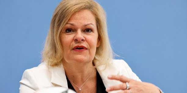 La ministre allemande de l'interieur, nancy faeser, participe a une conference de presse sur l'euro 2024 a berlin[reuters.com]