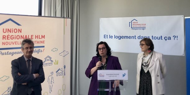 Jean-Luc Vidon, Emmanuelle Cosse et Muriel Boulmier ont alerté sur la place de la crise du logement dans l'agenda politique ce 24 juin à Bordeaux.