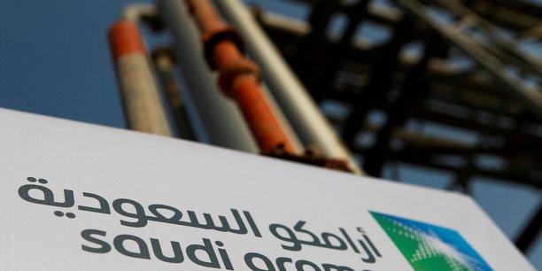 Le logo de saudi aramco sur le site petrolier d'abqaiq[reuters.com]
