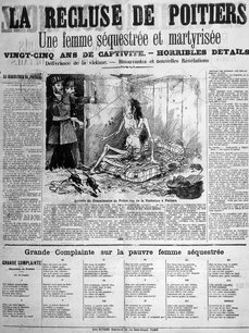 Revue de colportage de l’époque relatant l’affaire accompagnée du texte de la Grande Complainte sur la pauvre femme séquestrée.