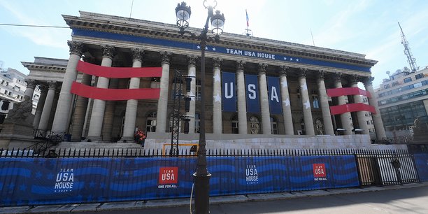 Le Palais Brongniart qui accueille la Team USA House pendant les Jeux.