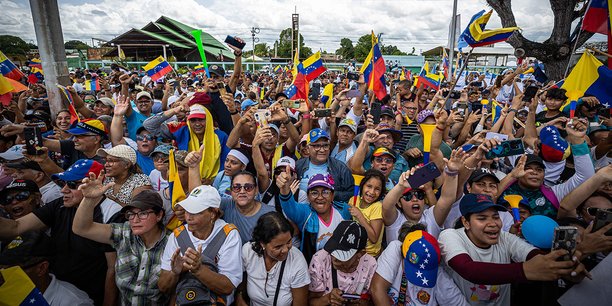 Rassemblement de soutien à l’opposante María Corina Machado, à Caracas, le 21 juillet.