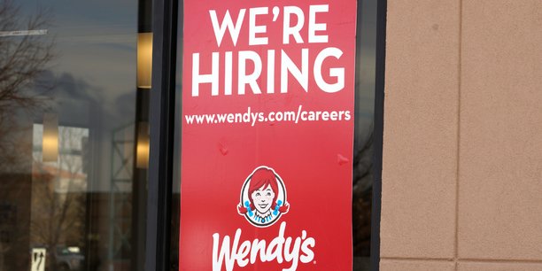 A sign seeking workers is seen at a wendy's store in westminster[reuters.com]