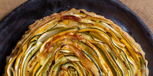 Tarte aux courgettes et au comté.