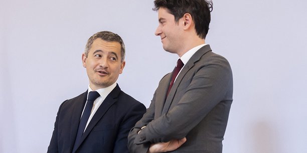 Gérald Darmanin (à gauche) avec Gabriel Attal.