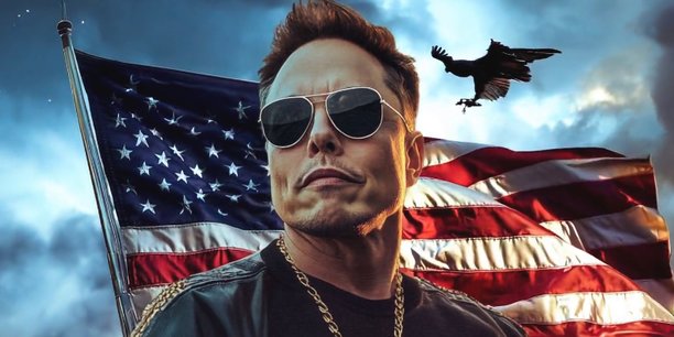Un montage d'Elon Musk, en vedette sur le site du DOGE créé par la future administration Trump.