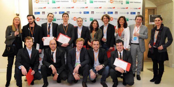 Les lauréats français 2014 de la MIT Technology Review du concours Innovateurs de moins de 35 ans, lors de la remise des prix, le 9 avril dernier. / DR