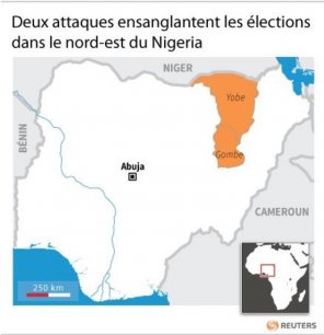 Deux attaques ensanglantent les elections dans le nord-est du nigeria[reuters.com]