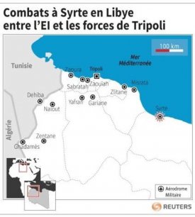 Combats a syrte en libye entre l’ei et les forces de tripoli[reuters.com]