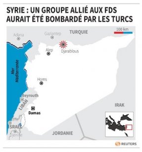 Syrie : un groupe allie aux fds aurait ete bombarde par les turcs[reuters.com]