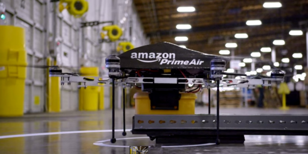 A terme, l'objectif pour Amazon est d'utiliser ses engins pour livrer des paquets en 30 minutes.