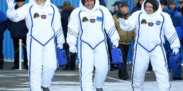 Trois astronautes decollent de baikonour a destination de l'iss[reuters.com]