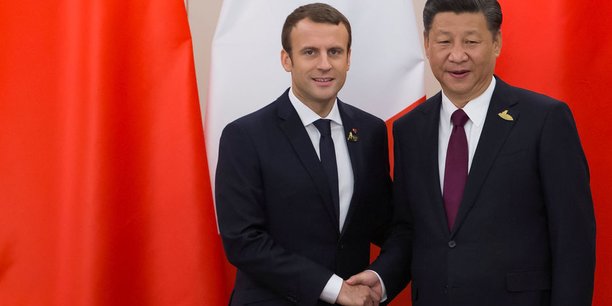Poignée de main entre Emmanuel Macron et Xi Jinping le 8 juillet dernier lors du G20 en juillet 2017.