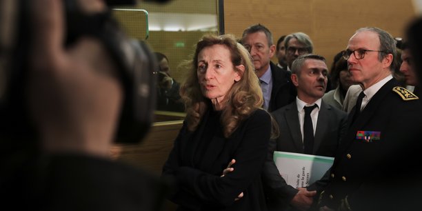 Nicole Belloubet en déplacement au tribunal de Grande instance de Toulouse.
