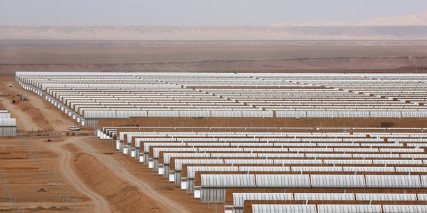 La centrale solaire thermodynamique Noor, près de Ouarzazate au Maroc.