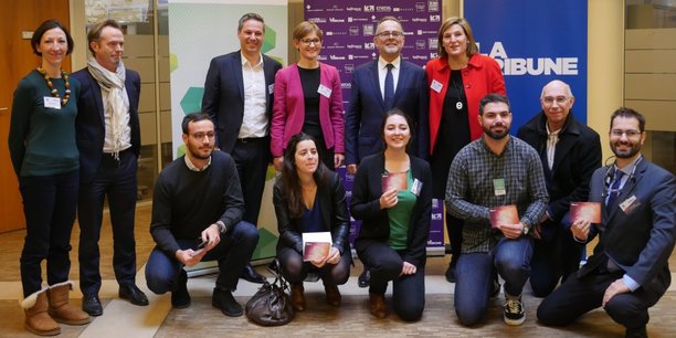 Le jury et les lauréats de la région Nouvelle-Aquitaine pour le prix La Tribune 10000 startups pour changer le monde.